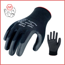 Guantes de trabajo recubiertos de PU para guantes de seguridad PU de poliéster de alta calidad de alta calidad Guantes de trabajo de seguridad de logotipo personalizado